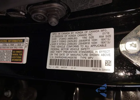 2018 Honda Cr-V Touring z USA, uszkodzony, nr VIN 2HKRW2H90JH626785